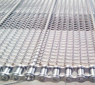 Băng tải lưới dây kim loại 400mm 500mm Đai uốn phẳng với dây chuyền