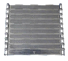 Dây băng tải dạng dây đục lỗ Tấm dây xích bằng thép không gỉ có vách ngăn