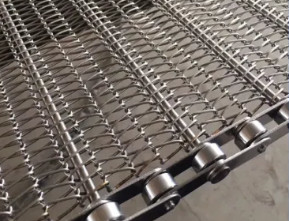 Dây đai chuỗi lưới mô-đun bằng thép không gỉ OEM cho băng tải