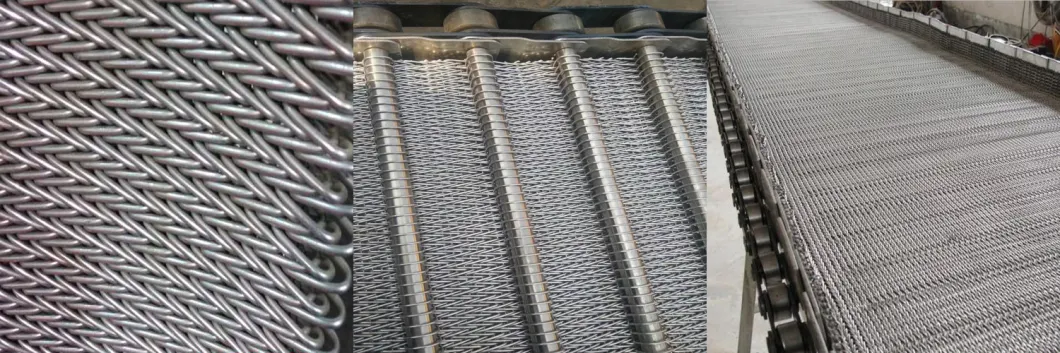Dây xích dệt ODM Dây đai lưới thép không gỉ Dây thẳng Dải 13