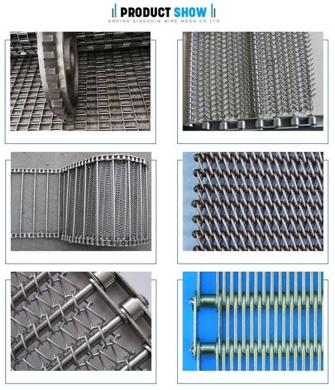 Băng tải dây đai lưới thép xoắn ốc cân bằng 0,5mm-4mm cho lò nướng bánh mì 12
